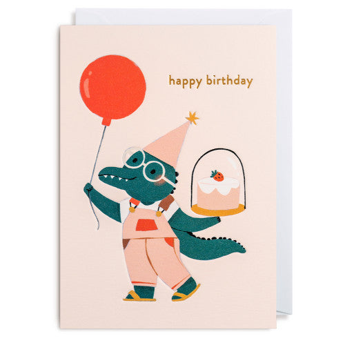 Grußkarte Birthday Krokodil